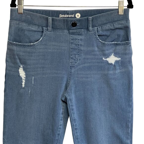 Betabrand Womens High Rise Skinny Jeggings Size M Pull On Pants Distressed - Picture 3 of 11